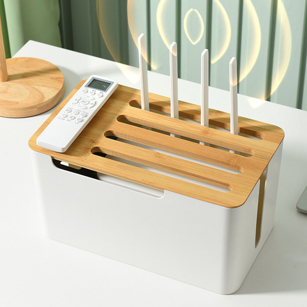 Food Storage Management - 頑丈なケーブル管理ボックス、ルーター収納ケース、家庭用ケーブルオーガナイザーボックス（キッチン、バスルーム、リビングルーム用）、安全な電源コード