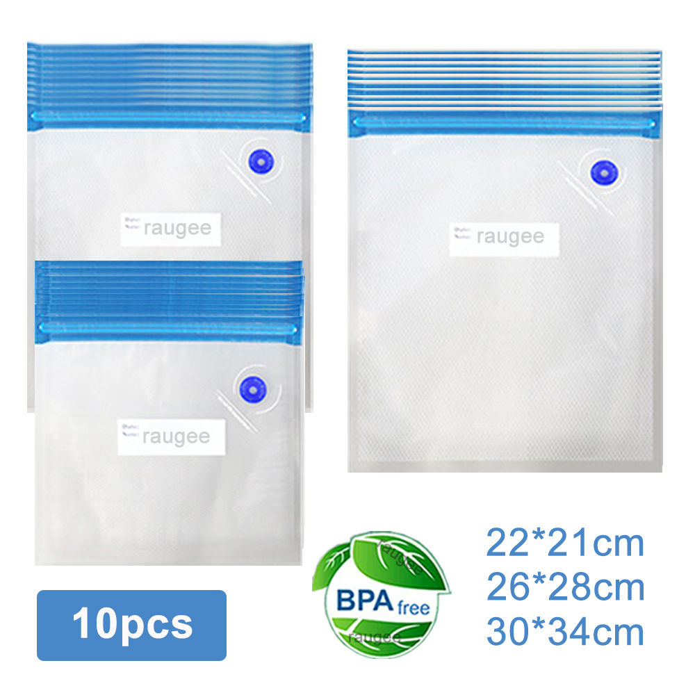 Food Storage Hot - 真空バッグ 再利用可能な食品真空包装袋 10 個真空シール保存袋食品エアバルブバッグ食品鮮度保持バッグ