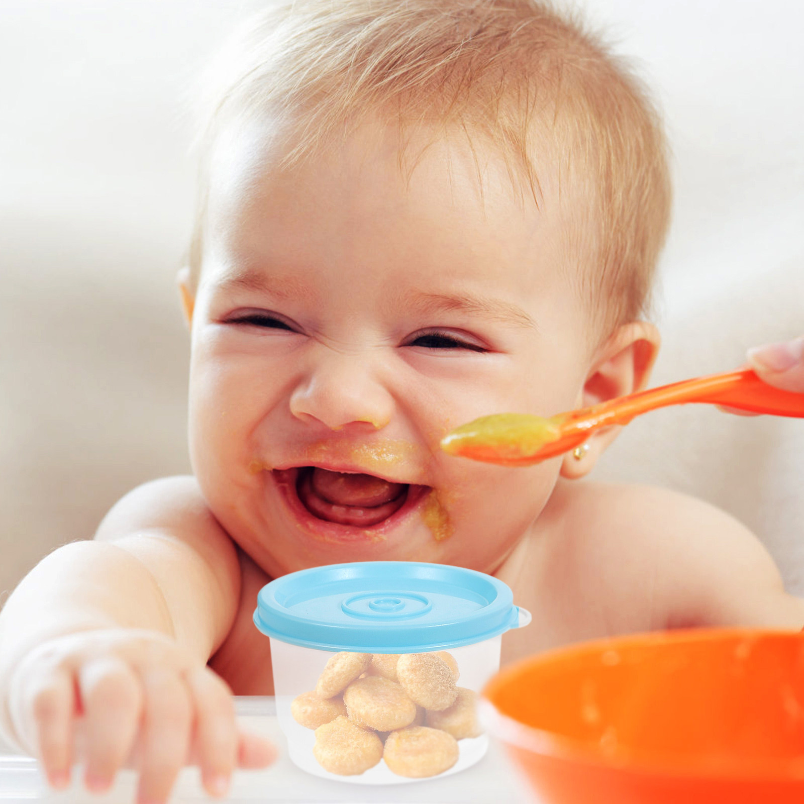 Food Storage Non Toxic - 12 個の保存容器コンパクト非毒性食器洗い機対応幼児用クリスパーベビーフードコンテナ幼児用フードボックスボックススナック