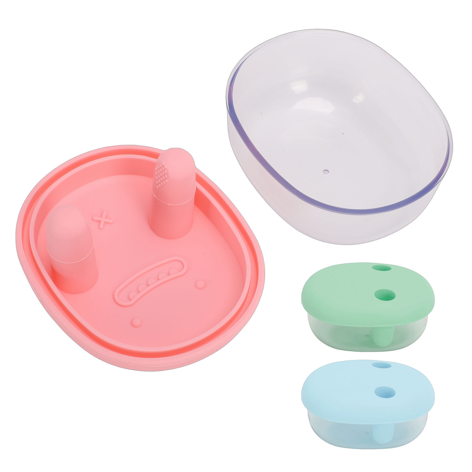 Food Storage Silicone - 2 in 1 汚れにくいスナック容器、漏れ防止食品保存スナックボックス、指で開ける蓋で手を清潔に保つスナックフィンガーコンテナ