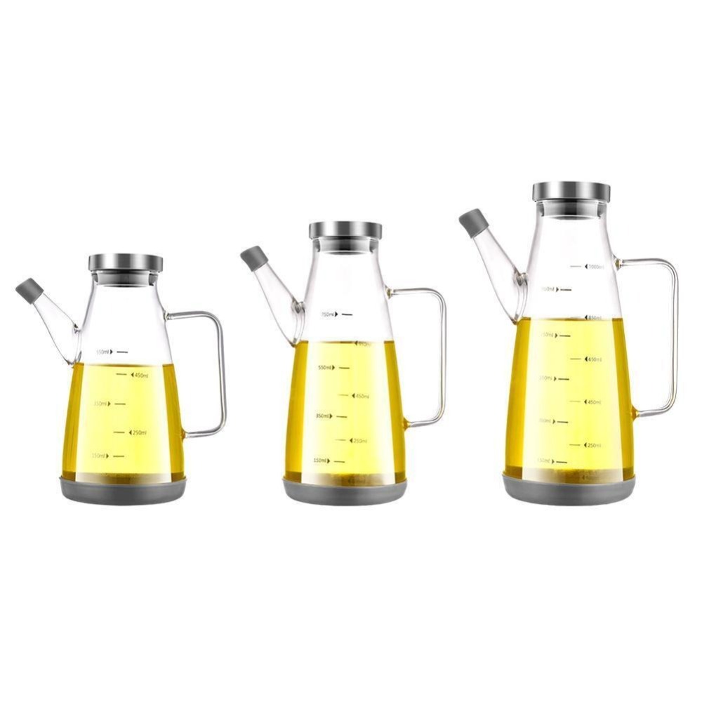 Food Storage Glass Containers Large - 食品グレードのオイルディスペンサーボトル漏れ防止大容量オイル保存容器600/800/1000ML調味料ボトルキッチンツール