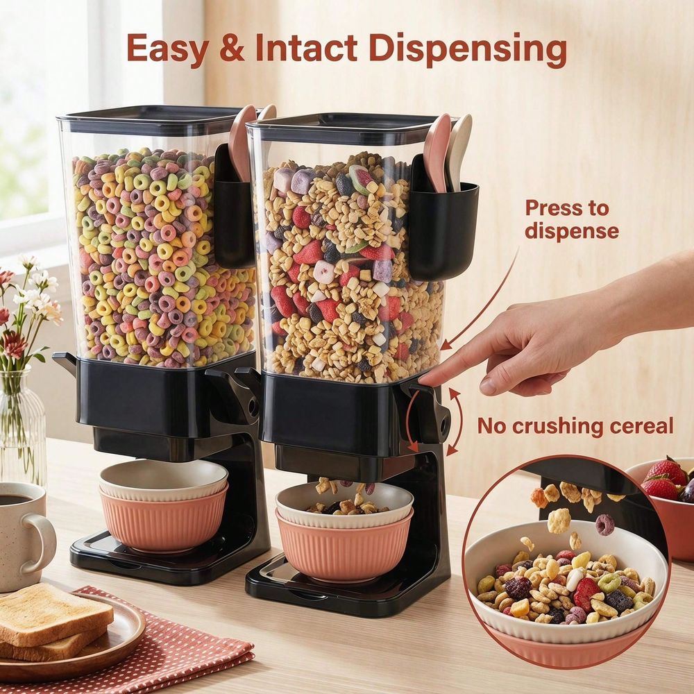 Food Storage No Pantry - 蓋付き穀物ディスペンサー、カウンタートップ用、10リットル大容量、キッチンとパントリー用収納ボックス、米ディスペンサー、食品、穀物用