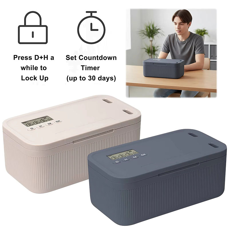 Food Storage Locker - タイマー付きロックボックス 電話ロッカー タイムロック収納ボックス オフィス ホーム 薬箱