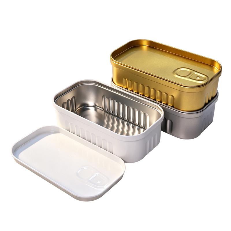 Food Storage Non Toxic - イワシ缶型収納ブリキ箱飛散防止無毒収納ケース旅行用トイレタリー薬家庭用小物用