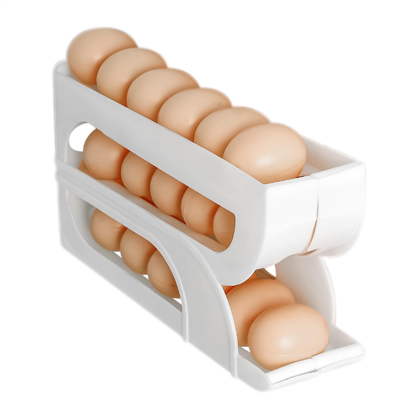 Food Storage Yellow - 自動卵回転式ラック 新型家庭用キッチン専用 卵回転式ラック 省スペース 大容量 卵オーガナイザーラック