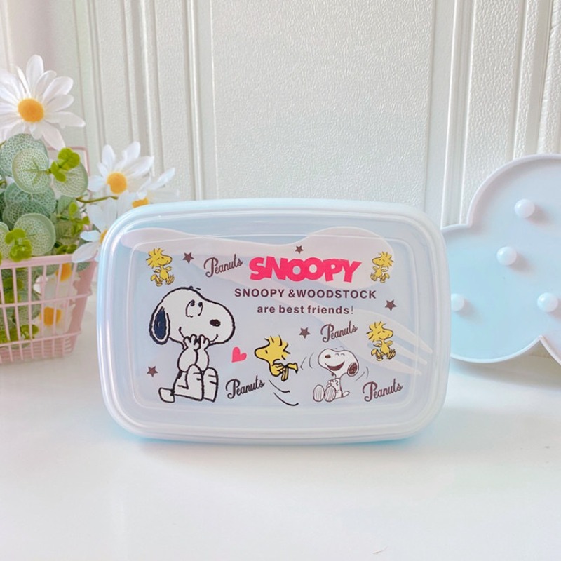 Food Storage Room - かわいいスヌーピーのランチボックス、スプーンとフォーク付き、漫画ピーナッツスヌーピーの食品保存容器、携帯用密閉弁当箱