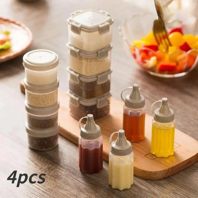 Condiment Squeeze Bottle - 小型携帯用ソーススクイーズボトル、厚手のプラスチック製スクイーズボトル、ソースポット、小分け包装ボトル、ソーススクイーズポット、オイルセット