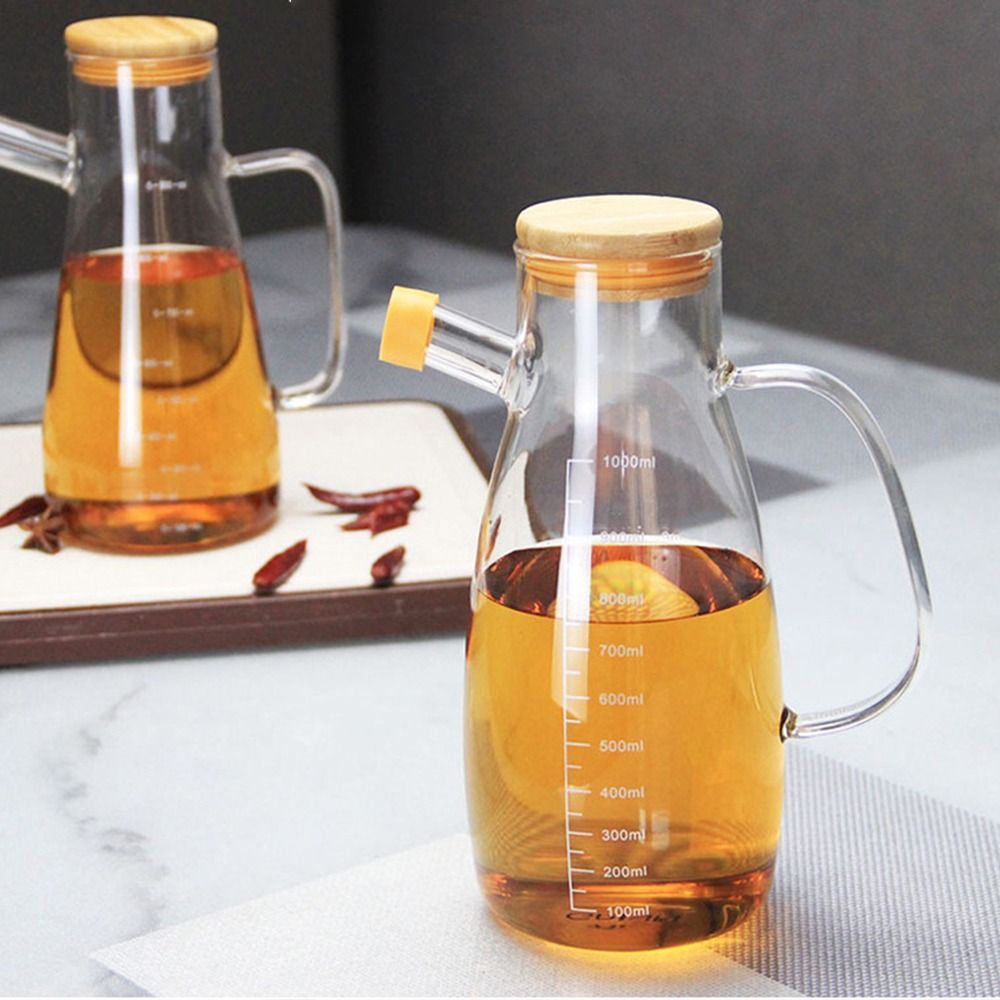 Food Storage Glass Containers Large - 新しい食品グレードのオイルディスペンサーボトル大容量900/1000MLガラスオイルポット漏れ防止オイル保存容器キッチンツール