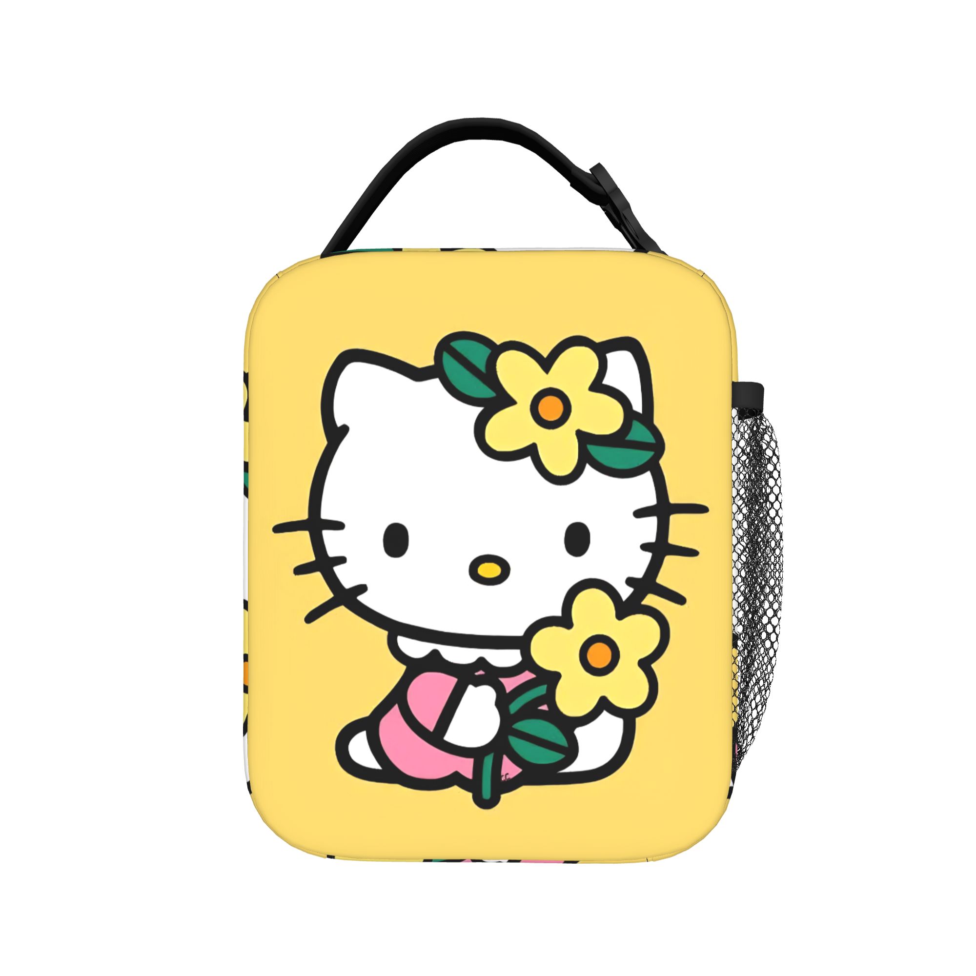 Food Storage Yellow - イエロー K-Kittys 素敵な断熱ランチバッグ クーラーバッグ 再利用可能、ランチコンテナ 漏れ防止トート
