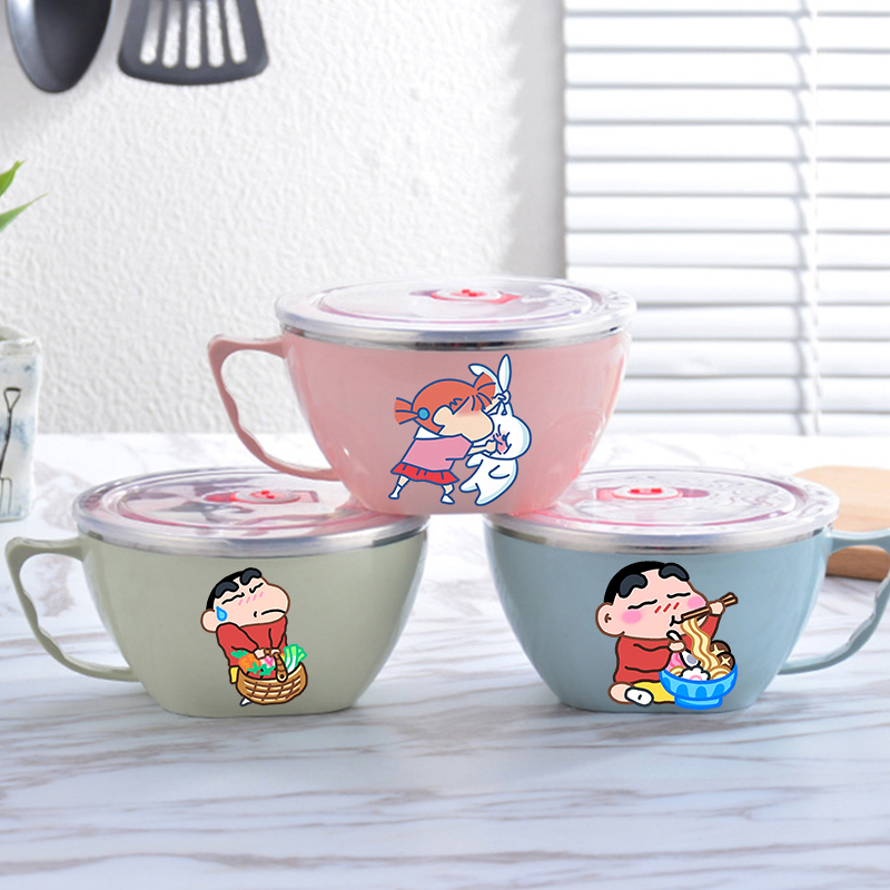 Food Storage Room - クレヨンしんちゃんヌードルボウル大容量ステンレスボウル二層熱保護インスタント食品保存容器新品