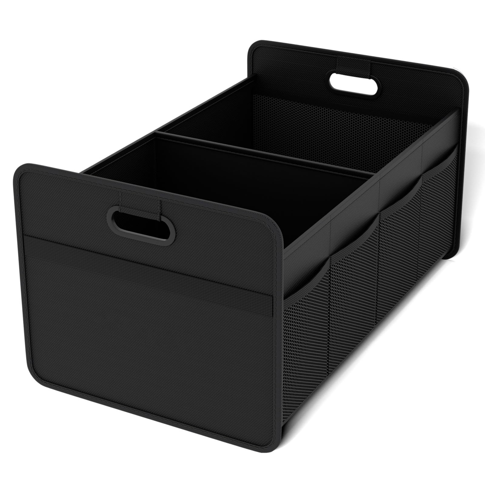 Food Storage Net - 40L 折りたたみ式ポータブルカー収納ボックス サイドネット付き 車のトランクオーガナイザー キャンプ外出用収納ボックス 省スペース多機能収納ボックス
