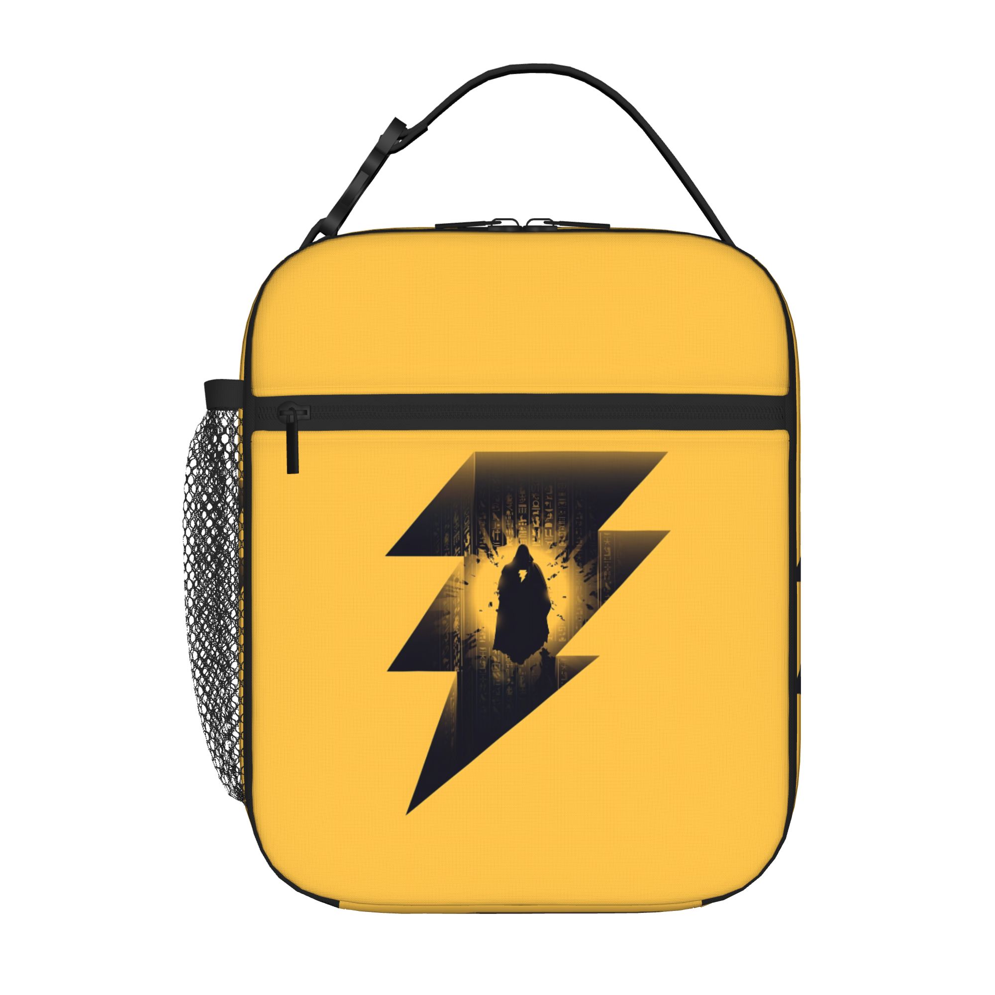 Food Storage Yellow - 1 ピースジッパー開閉黄色収納袋ポケットブラックアダム学校ランチフードボックス再利用可能なランチフードバッグ