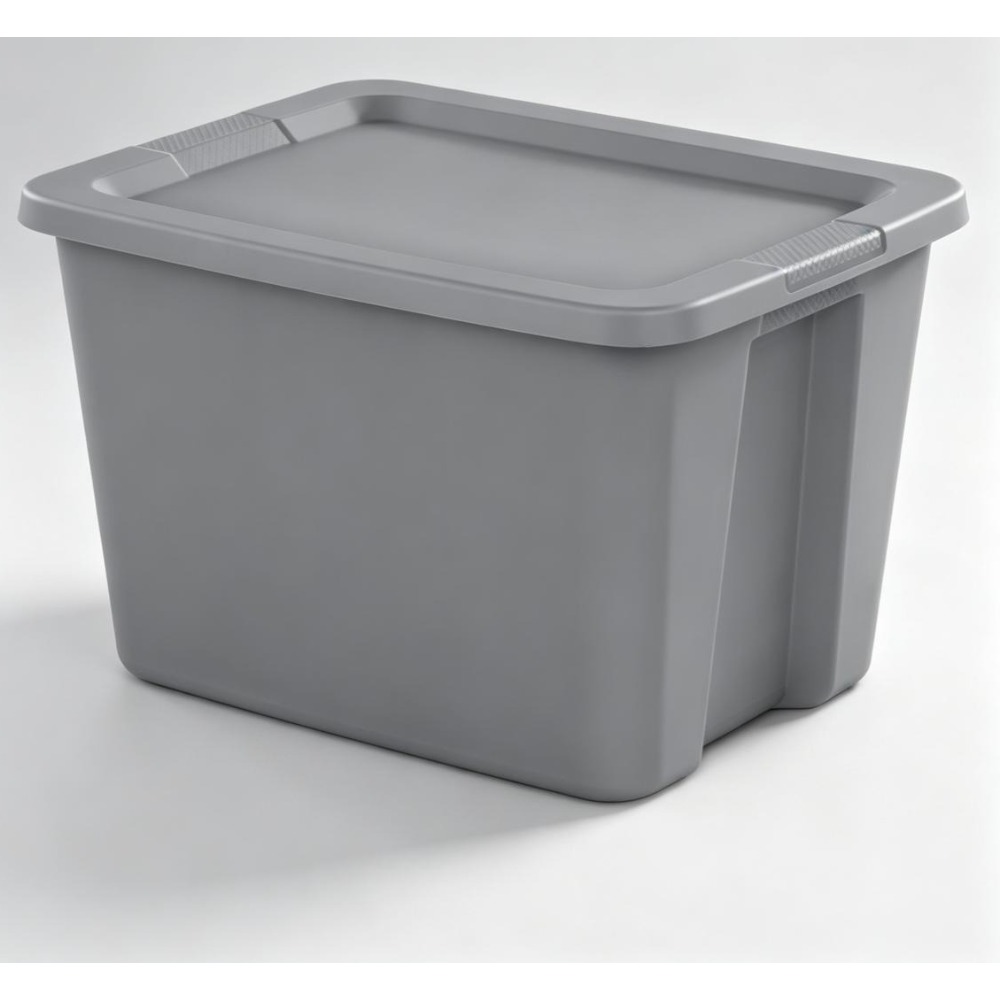 Food Storage Non Toxic - 積み重ね可能な18ガロンプラスチック収納コンテナ、深く凹んだスナップ蓋、無毒PPビン、テクスチャードグリップハンドル、23.125×18.125×14.875インチ、家庭用ガレージ収納用