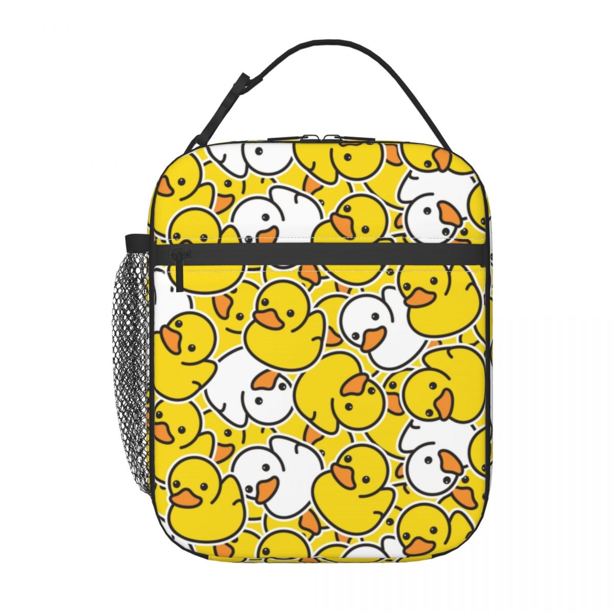 Food Storage Yellow - 黄色の漫画の動物のゴム製アヒル断熱ランチバッグ女性ポータブルランチコンテナ仕事学校収納食品ボックス