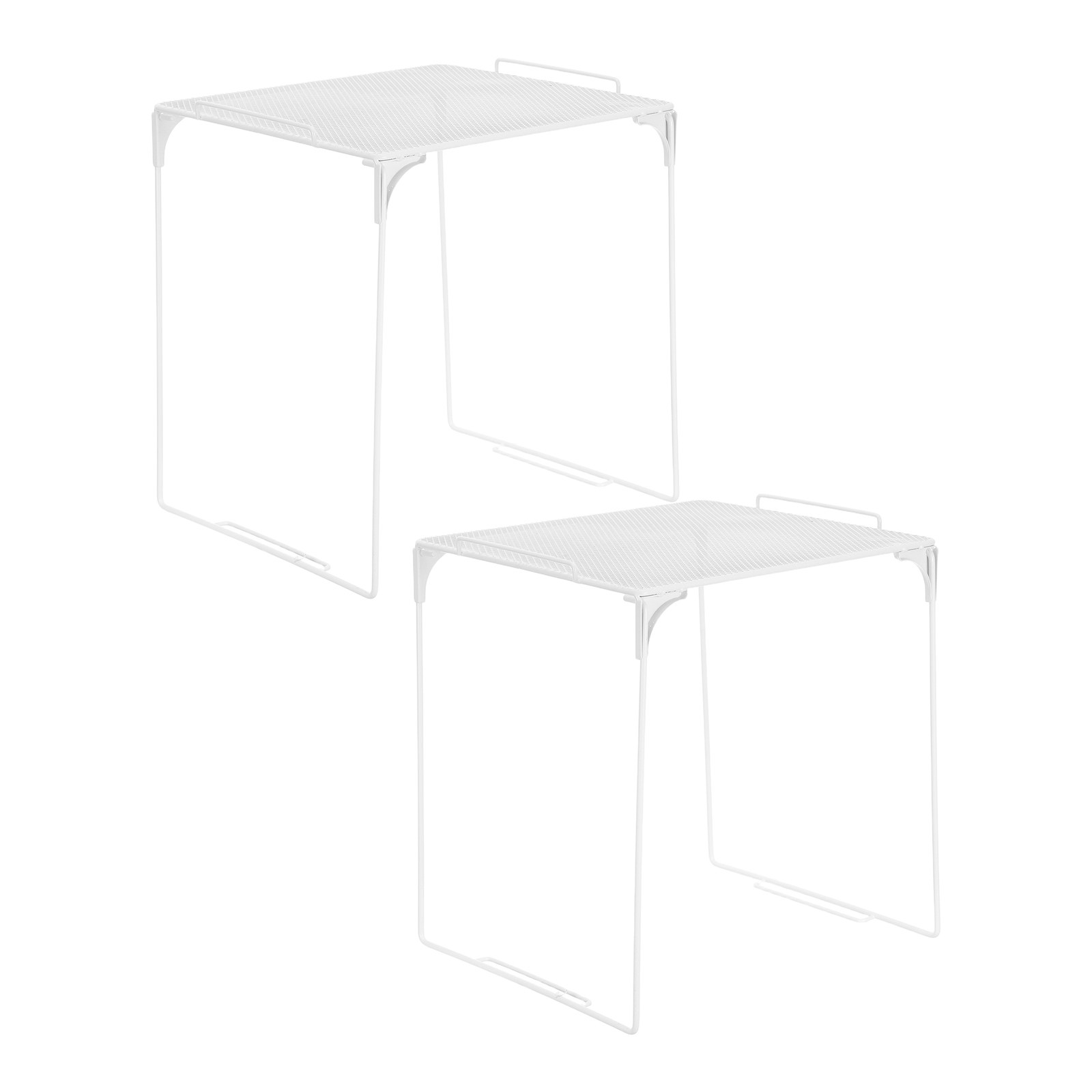 Food Storage Locker - 2個セットの積み重ね可能なロッカーオーガナイザーメッシュシェルフ、調整可能なキャビネットシェルフ、学校、オフィス、家庭の収納ソリューション用