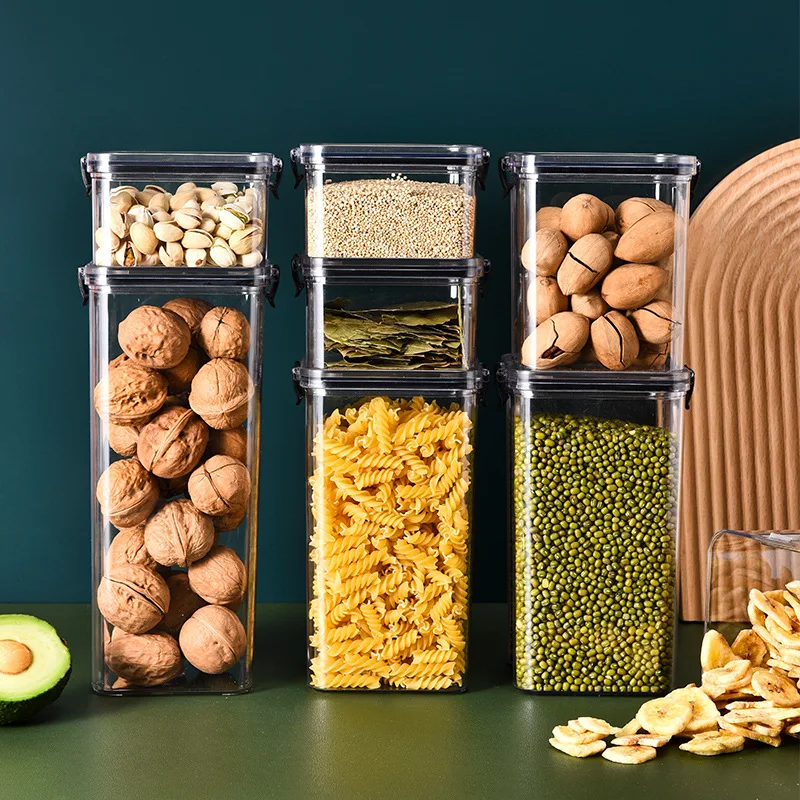 Food Storage Glass Containers Large - yes1PC 穀物ジャー キッチン密封容器 食品鮮度保持ボックス 冷蔵庫整理 防水耐久性のある密封ジャー