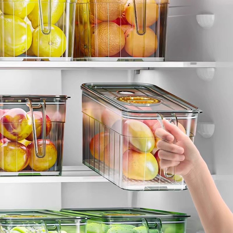 Food Storage Square Containers - 冷蔵庫整理収納ボックス、卵、果物、野菜、食品グレードの収納小分け鮮度保持ボックス