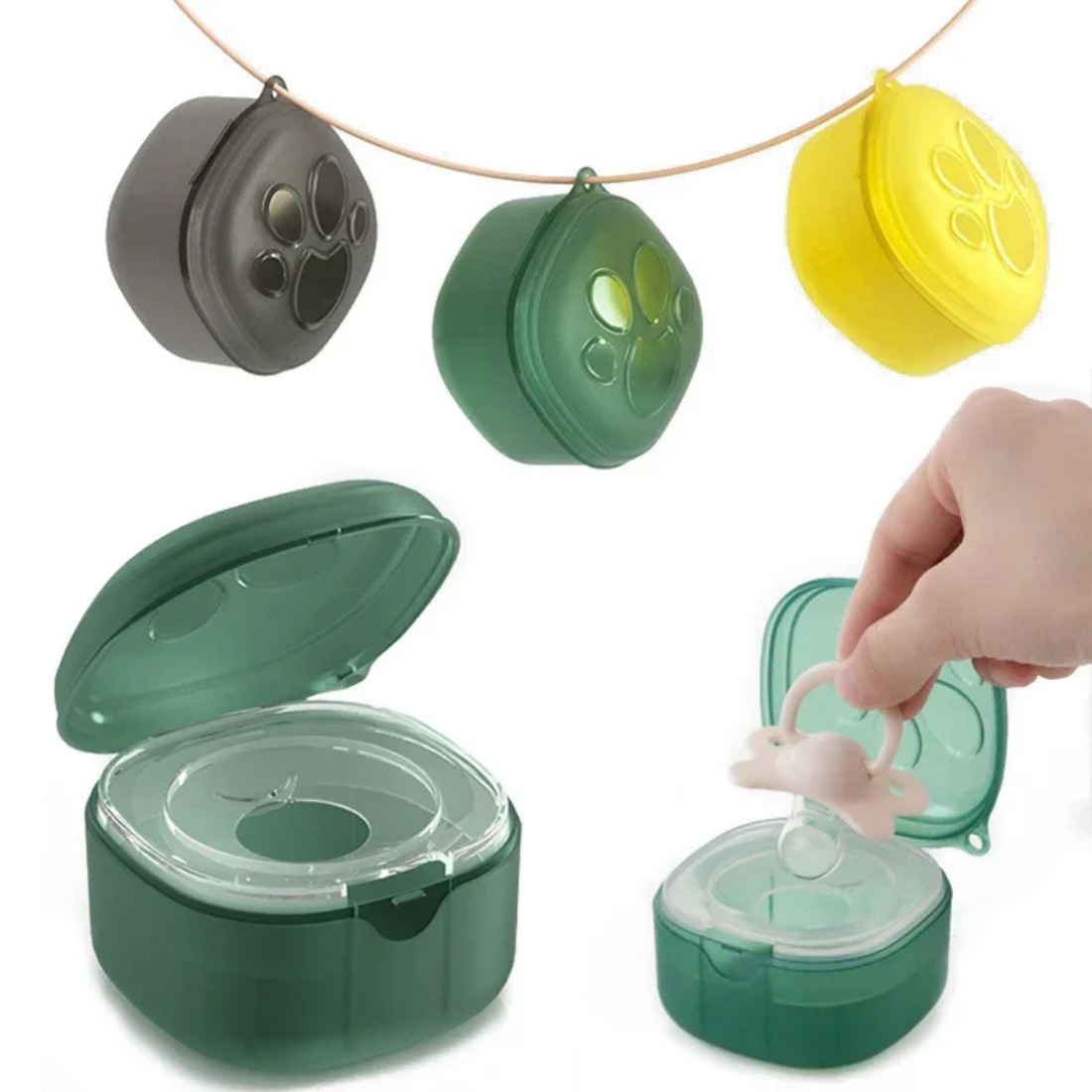 Food Storage Silicone - 食品グレードのシリコーンおしゃぶりボックス赤ちゃん漫画おしゃぶりホルダー BPA フリー乳首収納ケース防塵おしゃぶりコンテナボックス