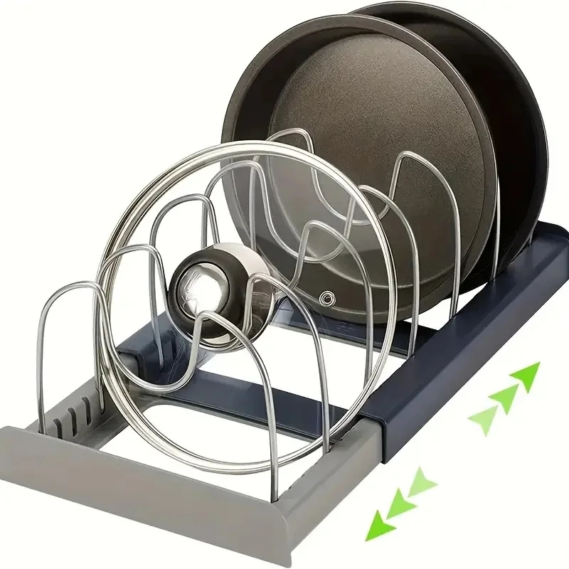 Food Storage Room - 拡張可能なステンレス鋼の収納ラックキッチンキャビネットホルダーパンポット蓋まな板乾燥調理器具ディッシュラックオーガナイザー