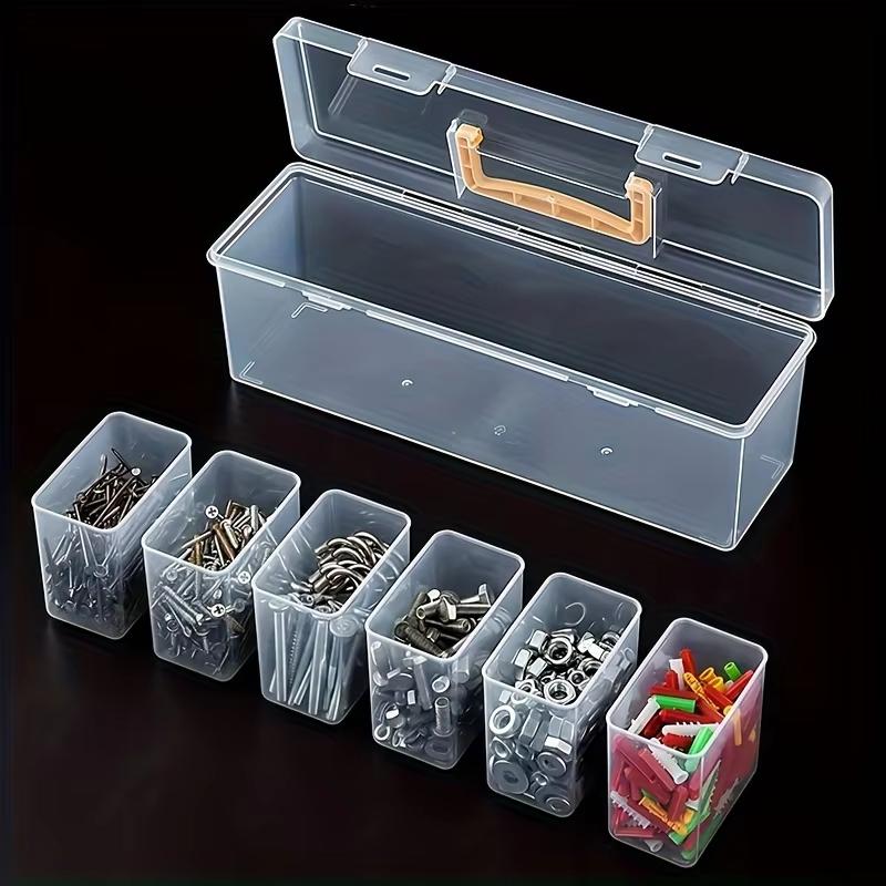 Food Storage No Pantry - 透明プラスチック製スパイス収納容器セット、取り外し可能なコンパートメント、持ち運び可能なハンドル、キッチンパントリー調味料入れ、汚れなし