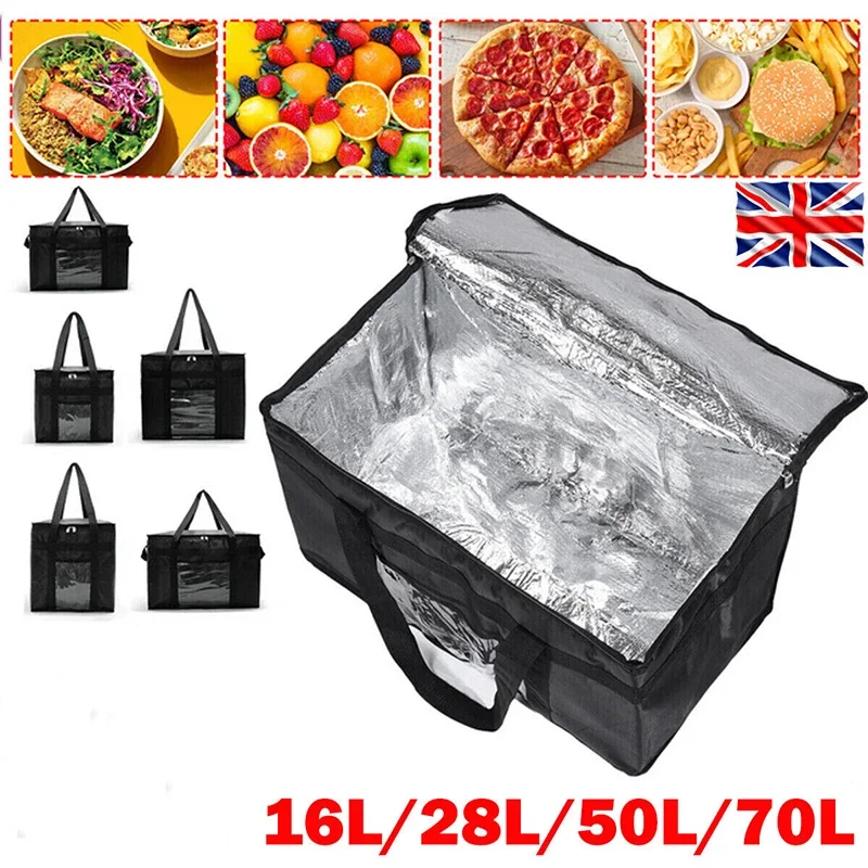 Food Storage In Cooler - 16L-70L 断熱サーマルトートバッグビッグストレージクーラー配信ジッパーサーマルケースピクニックキャンプ錫箔食品バッグ