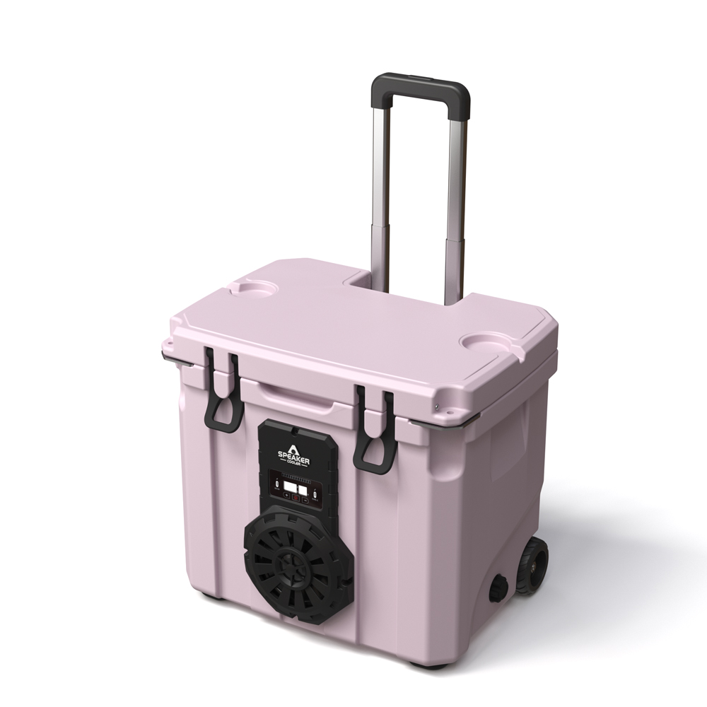 Food Storage In Cooler - 35L屋外用断熱防水PE PUホイール付きクーラーボックス、スピーカー搭載、5日間のワインや食品の保管に最適、キャンプ用