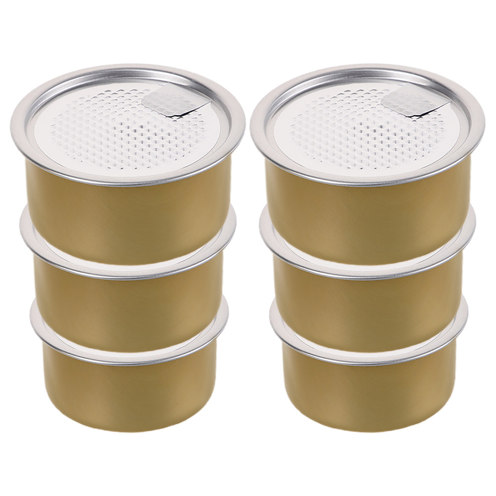 Food Storage No Pantry - 6個入り金属製小物入れ缶 密閉アルミ容器 旅行、アウトドア、パントリー整理、ケーキ、デザート、ペットフード用