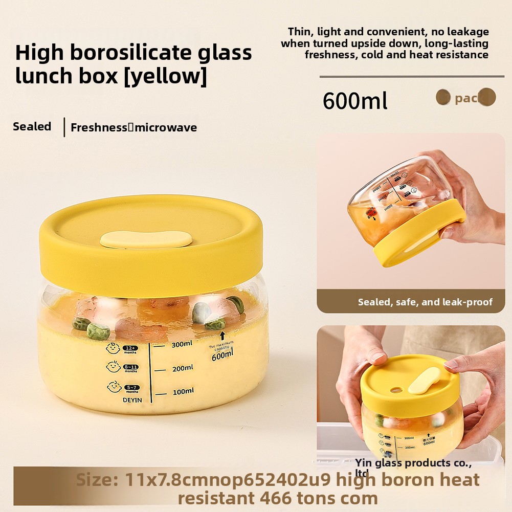 Food Storage Square Containers - ガラス食品保存容器気密漏れ防止フードボウル弁当弁当箱電子レンジ食器洗い機対応ランチパッキングストレージ