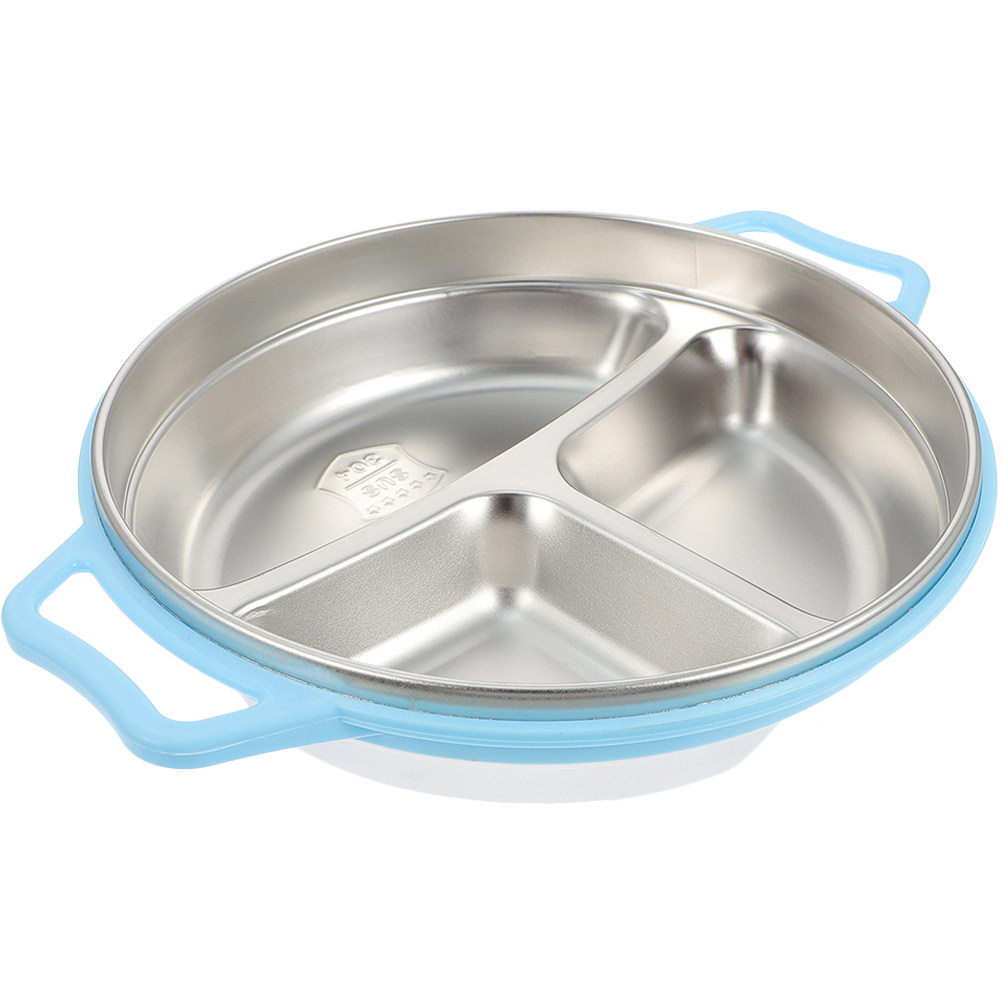 Food Storage Dividers - 分割式食品保存容器 ステンレス製 子供用サービングディッシュ コンパートメントプレート 幼児用 電子レンジ対応