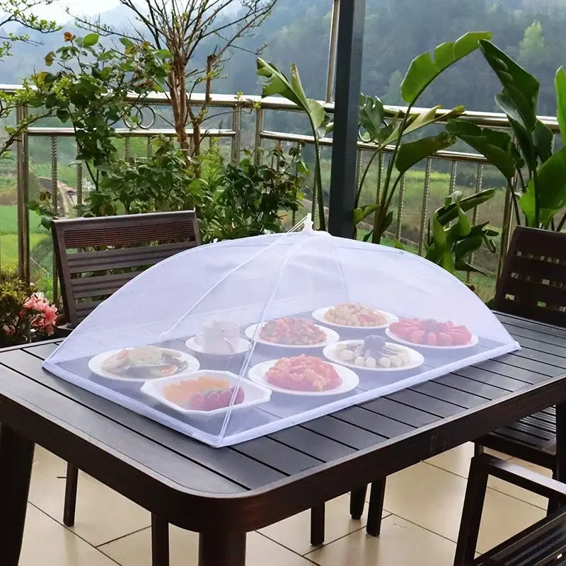 Food Storage Net - 折りたたみ式フードメッシュカバー、ハエ・蚊よけポップアップフードカバー、傘型食事用カバー、野菜・果物用通気性カバー、キッチンアクセサリー