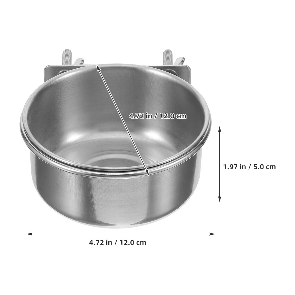 頑丈なステンレス製の鳥用餌入れ、クランプ式で鳥かごに取り付け - Food Storage Non Toxic のレビューと価格