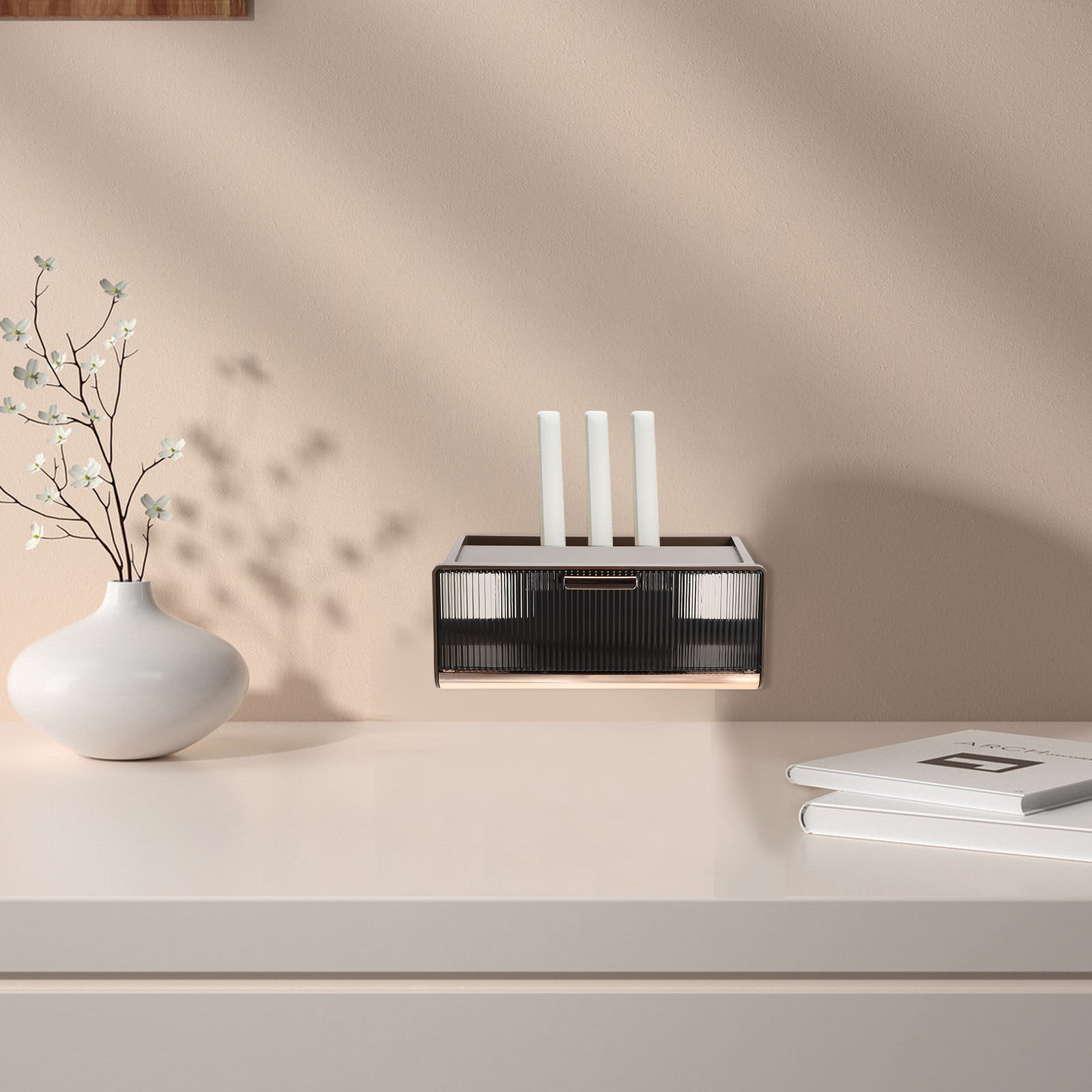 ルーターカバー収納ボックス ABS製 壁掛け式 WiFiルー - Food Storage Management のレビューと価格