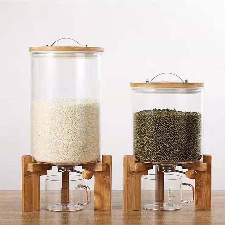 大型高ホウケイ酸ガラス製手作りキッチン米ガラス保存容器ジャー - Food Storage Glass Containers Large のレビューと価格
