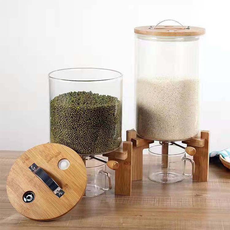 大型高ホウケイ酸ガラス製手作りキッチン米ガラス保存容器ジャー - Food Storage Glass Containers Large のレビューと価格