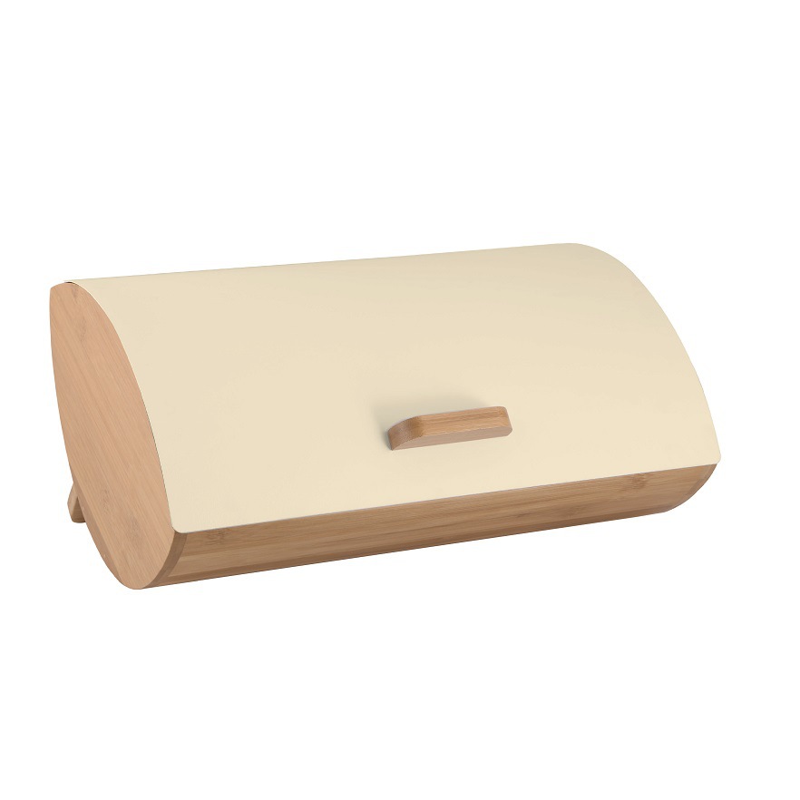 竹製カバー付きパンケース、家庭用鉄製収納ボックス、キッチン収 - Bread Box Bamboo のレビューと価格