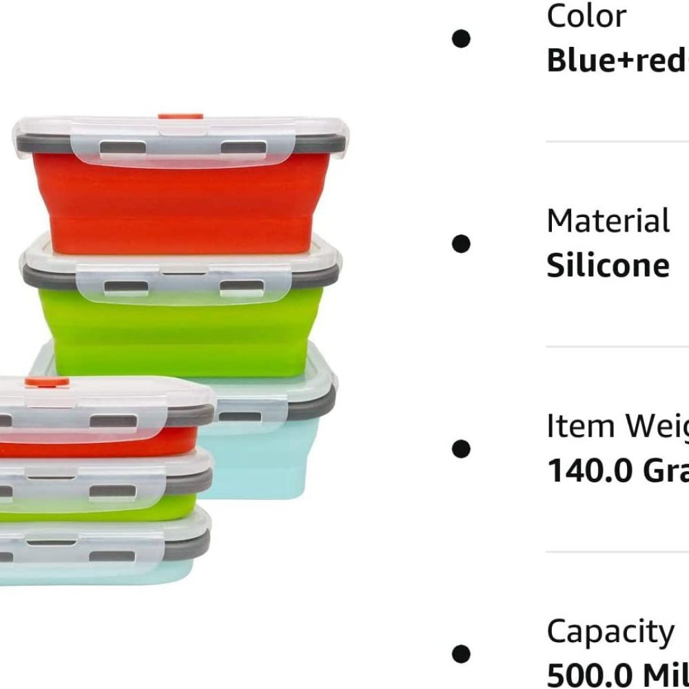 省スペース折りたたみ式シリコン製食品容器 無毒で再利用可能な - Food Storage Non Toxic のレビューと価格