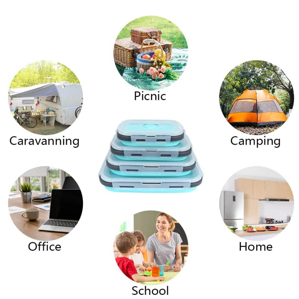 省スペース折りたたみ式シリコン製食品容器 無毒で再利用可能な - Food Storage Non Toxic のレビューと価格