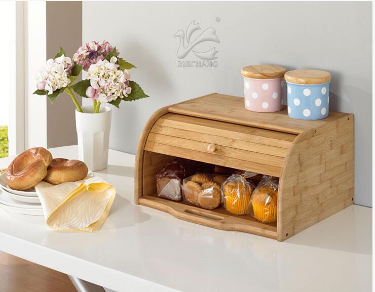 防塵パン箱 竹製スナック雑貨収納ボックス 無垢材 引き出し付 - Bread Box Bamboo のレビューと価格