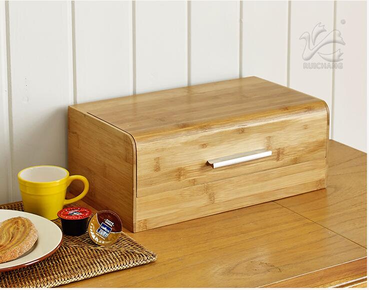 防塵パン箱 竹製スナック雑貨収納ボックス 無垢材 引き出し付 - Bread Box Bamboo のレビューと価格