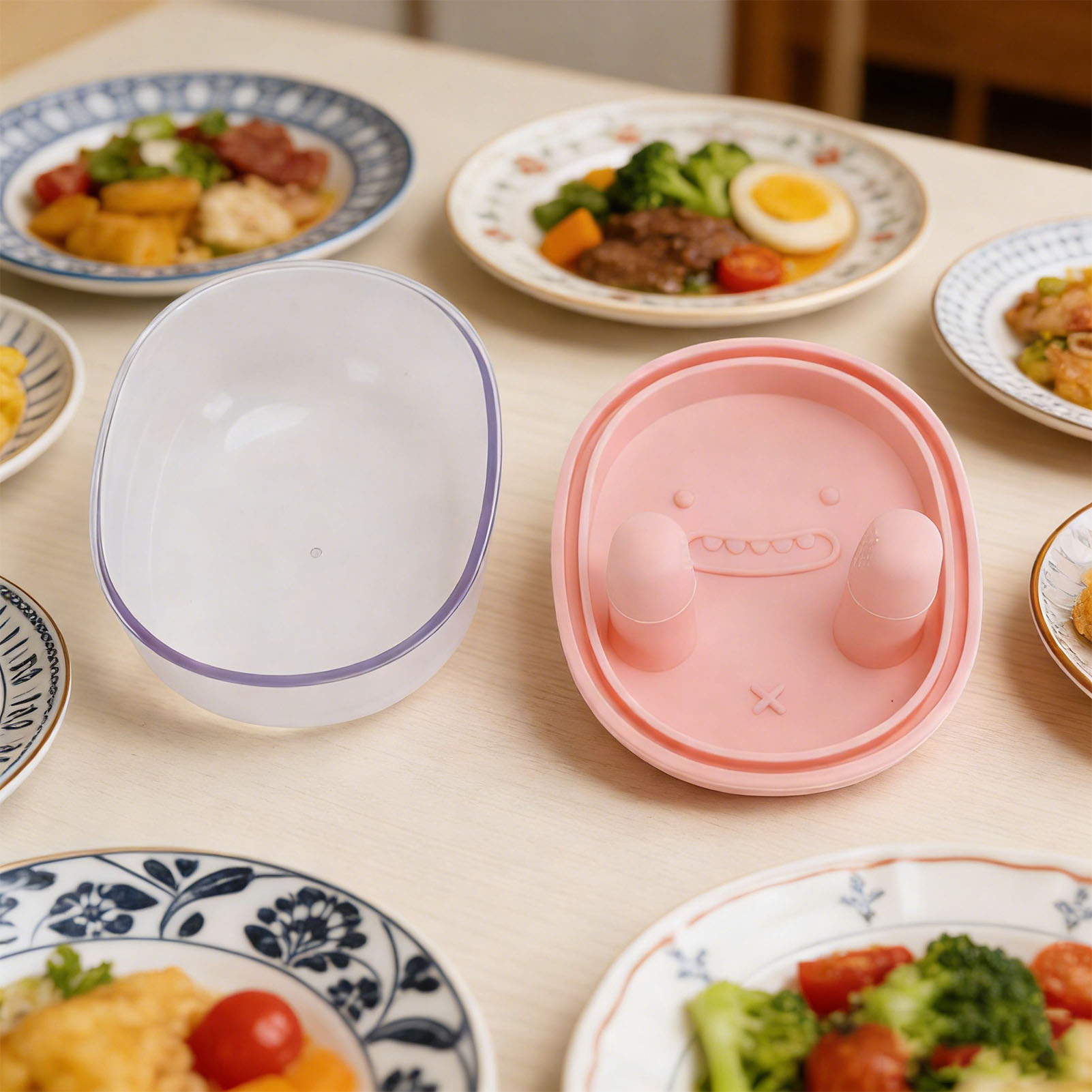 2 in 1 汚れにくいスナック容器、漏れ防止食品保存スナッ - Food Storage Silicone のレビューと価格