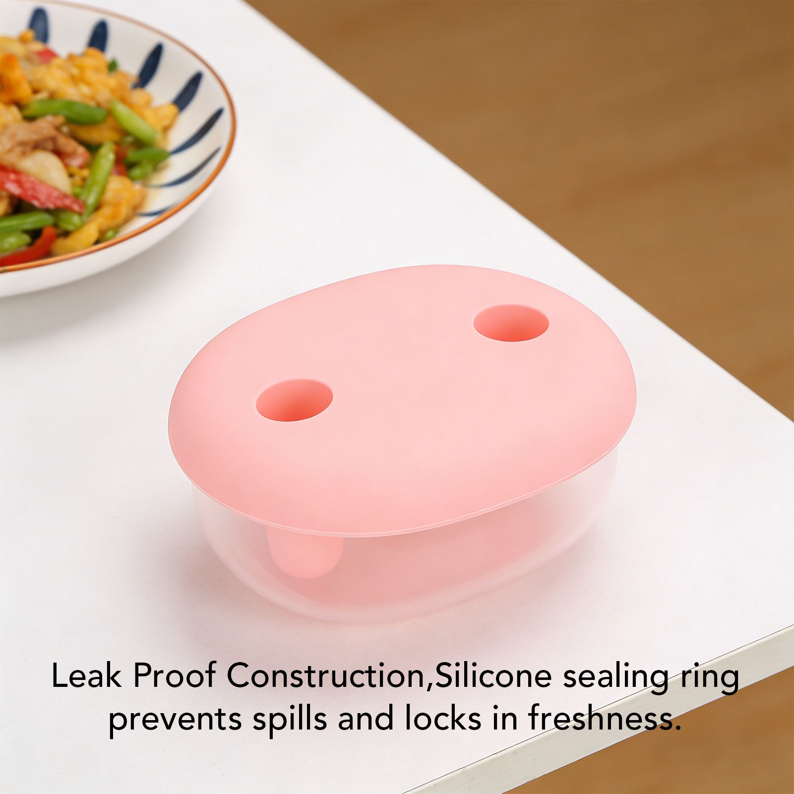 2 in 1 汚れにくいスナック容器、漏れ防止食品保存スナッ - Food Storage Silicone のレビューと価格