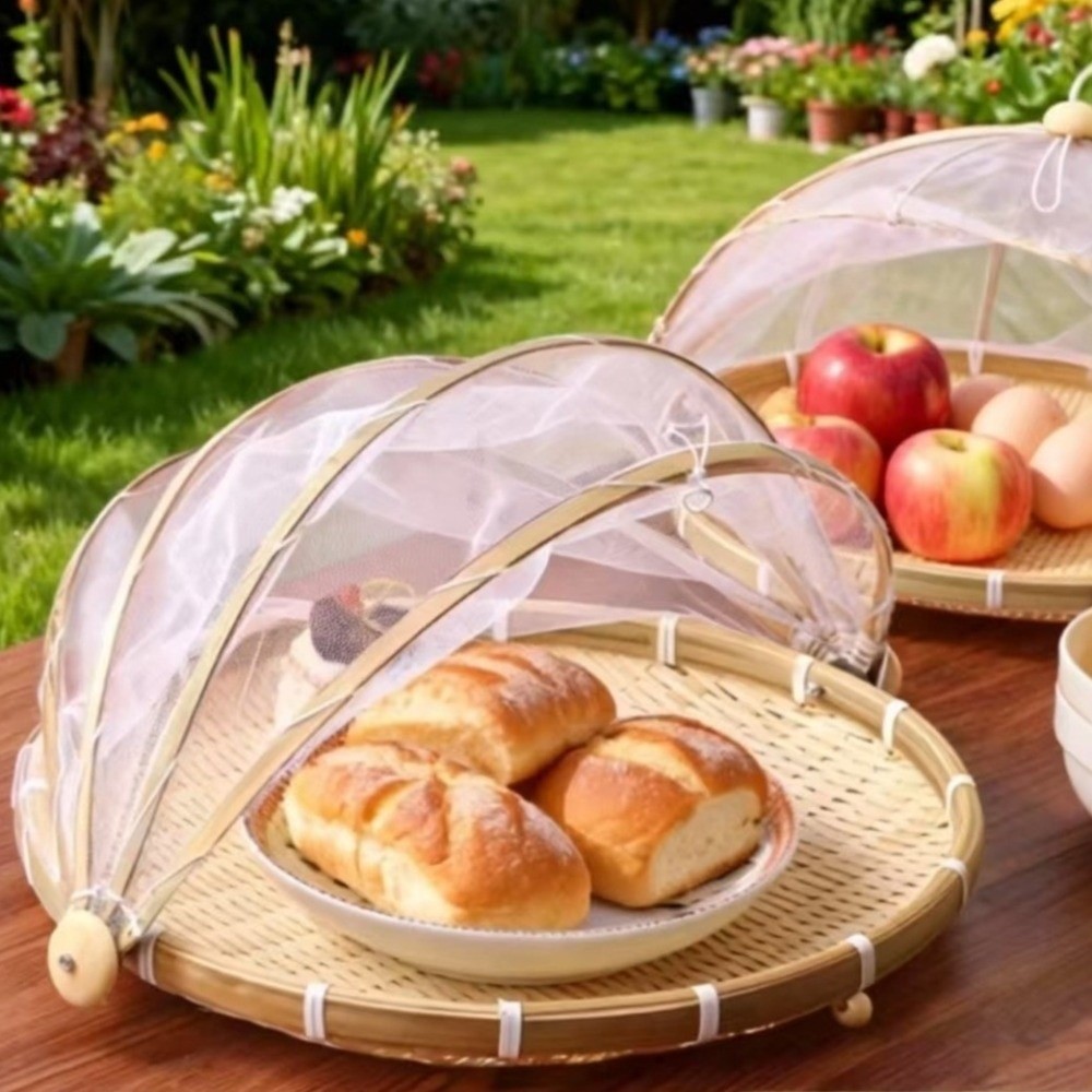 蚊帳付き食品容器 防塵食品サービングテントバスケット 竹製食 - Food Storage Net のレビューと価格