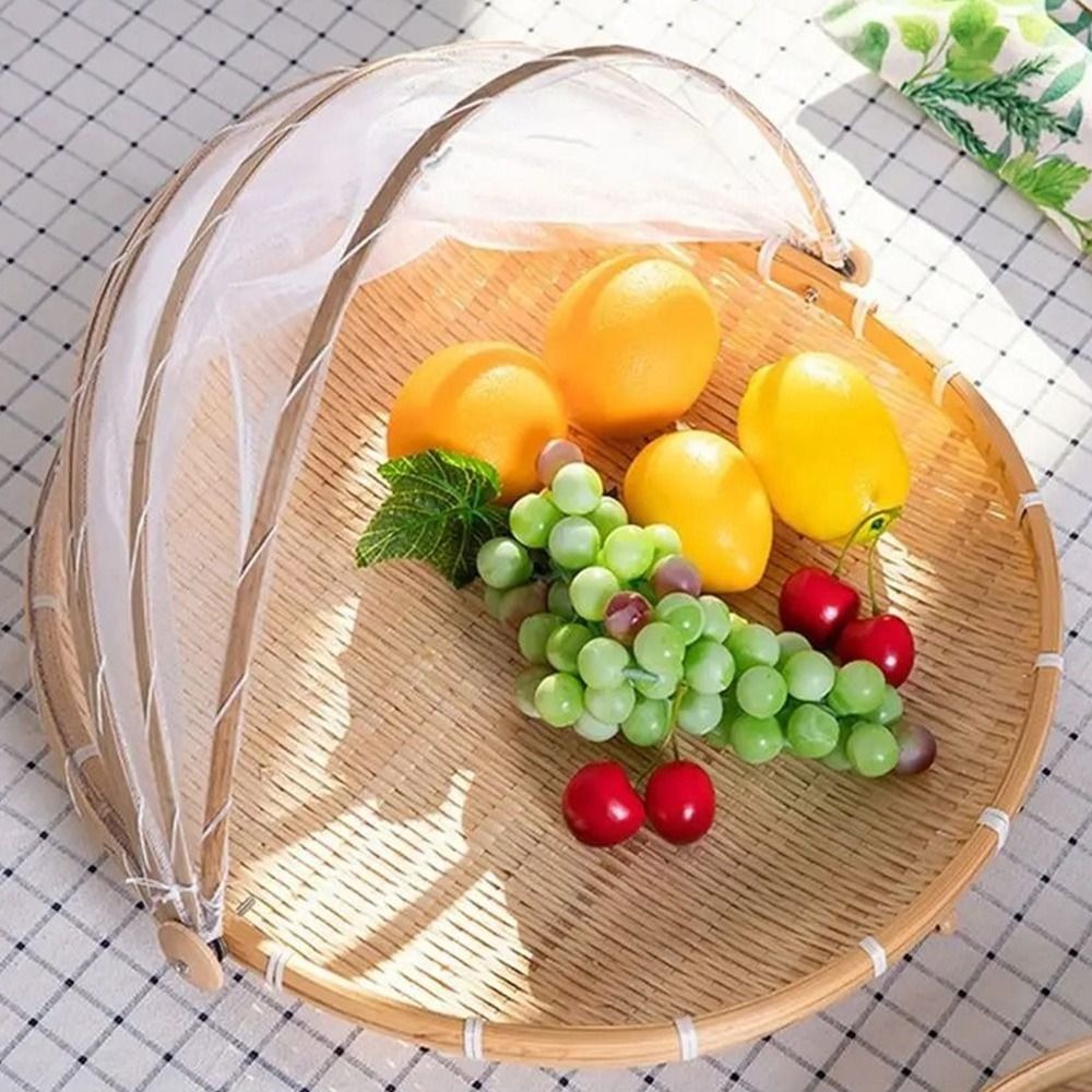 蚊帳付き食品容器 防塵食品サービングテントバスケット 竹製食 - Food Storage Net のレビューと価格