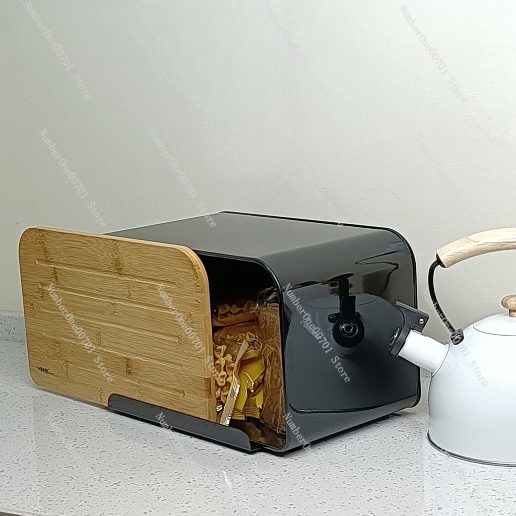 竹製の蓋付きキッチンブレッドボックス、ステンレス製のパン収納 - Bread Box Bamboo のレビューと価格