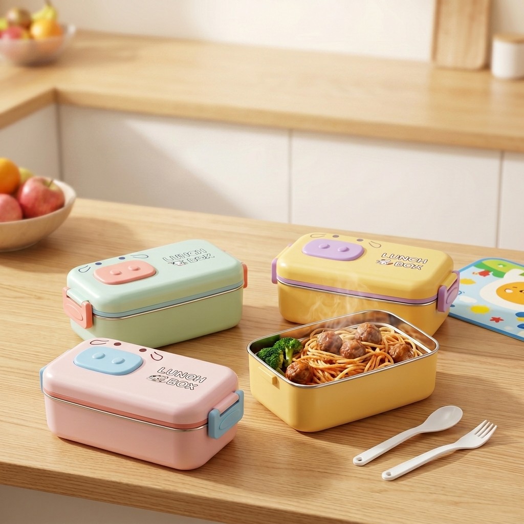 304ステンレス製弁当箱、漏れ防止仕切り付き子供用ランチボッ - Food Storage Dividers のレビューと価格