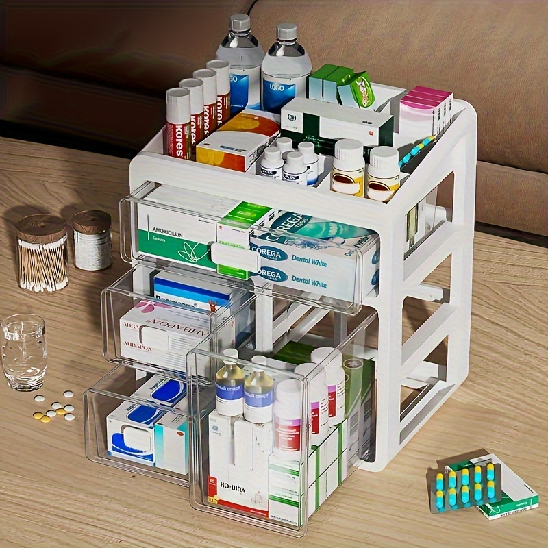 家庭用薬箱1個、家庭用薬管理器、引き出し式大容量薬医療多目的 - Food Storage Management のレビューと価格