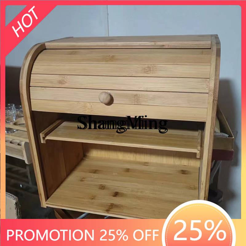 SM 家庭用竹製パン収納ボックス 食品保存容器 ローラーシャ - Bread Box Bamboo のレビューと価格
