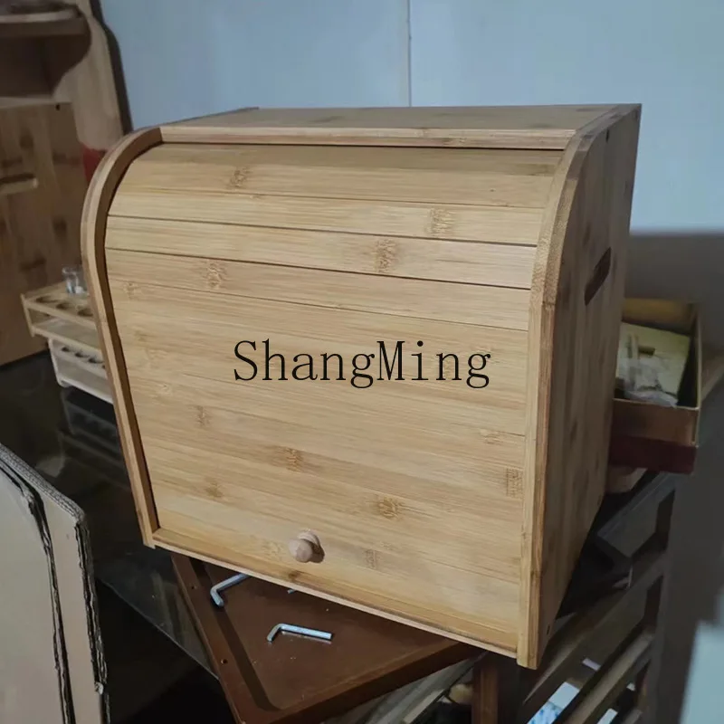SM 家庭用竹製パン収納ボックス 食品保存容器 ローラーシャ - Bread Box Bamboo のレビューと価格