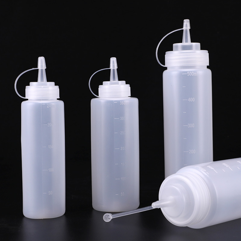 ノズル付き大型スクイーズ調味料ボトル ケチャップ BBQ ソ - Condiment Squeeze Bottle のレビューと価格