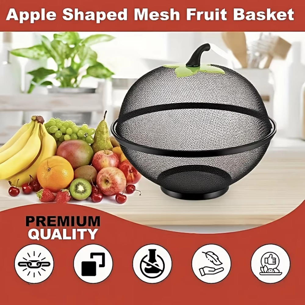 メッシュカバー付き金属製フルーツバスケット、お手入れ簡単、多 - Food Storage Net のレビューと価格